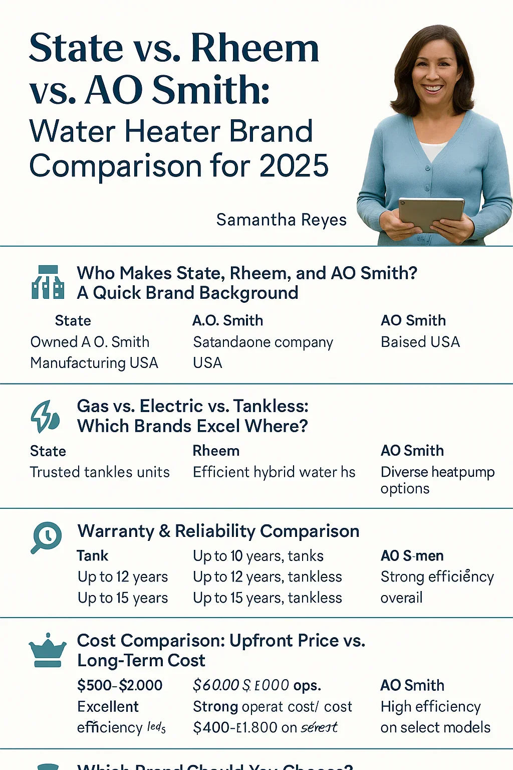State vs. Rheem vs. AO Smith: Water Heater Brand Comparison for 2025