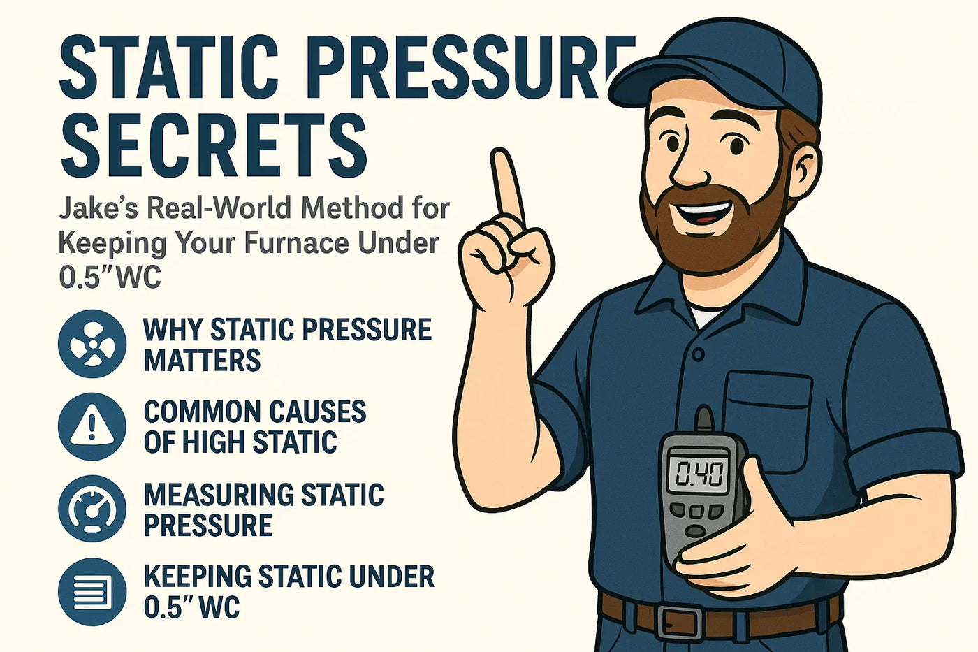 Static Pressure Secrets: Jake’s Real-World Method for Keeping Your Furnace Under 0.5” WC