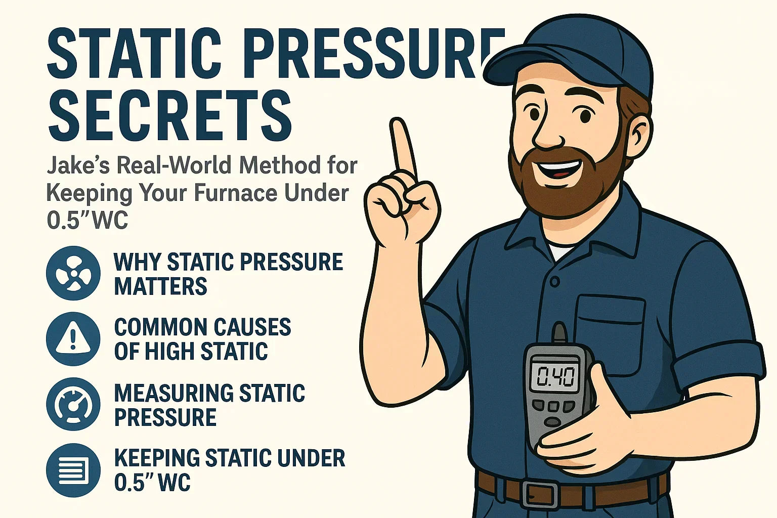 Static Pressure Secrets: Jake’s Real-World Method for Keeping Your Furnace Under 0.5” WC