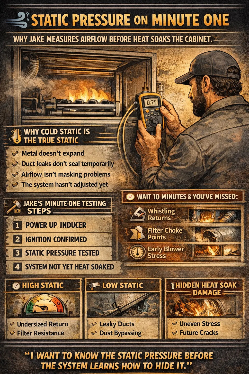 Static Pressure on Minute One Why Jake Measures Airflow Before Heat Soaks the Cabinet