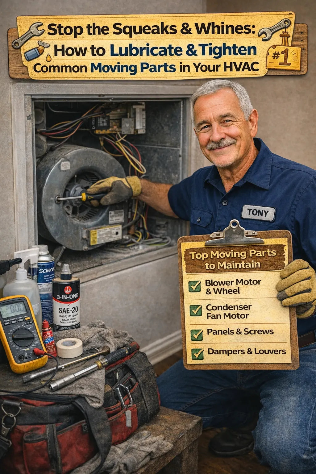 Stop the Squeaks & Whines How to Lubricate & Tighten Common Moving Parts in Your HVAC