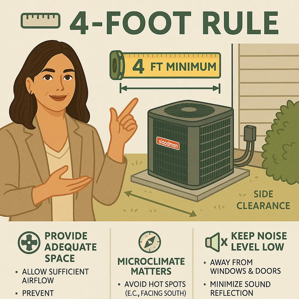 The 4-Foot Rule — Outdoor Clearance, Breathability & Microclimate Mapping for Quiet, Efficient Installations
