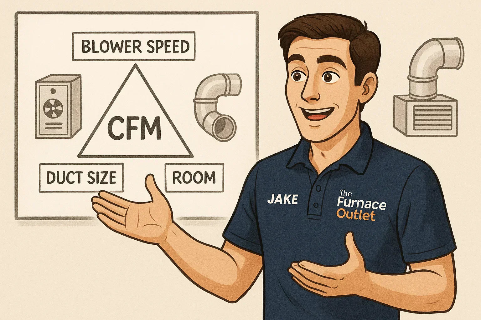 The CFM Triangle: Furnace Blower Speed, Duct Size & Room-by-Room Design Explained