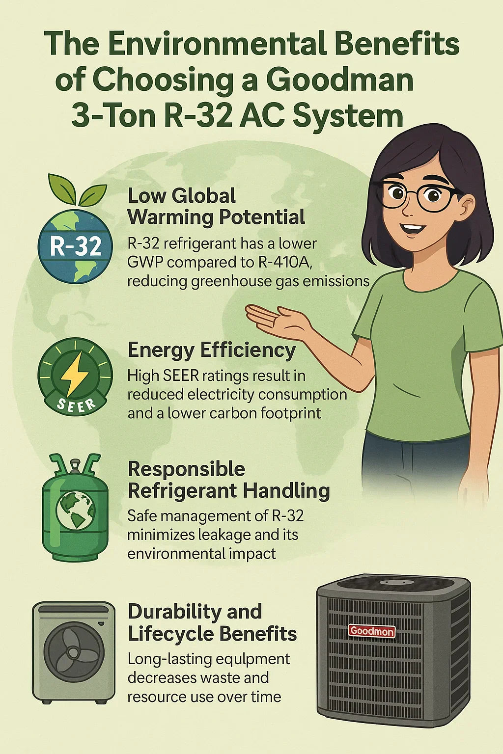 The Environmental Benefits of Choosing a Goodman 3-Ton R-32 AC System