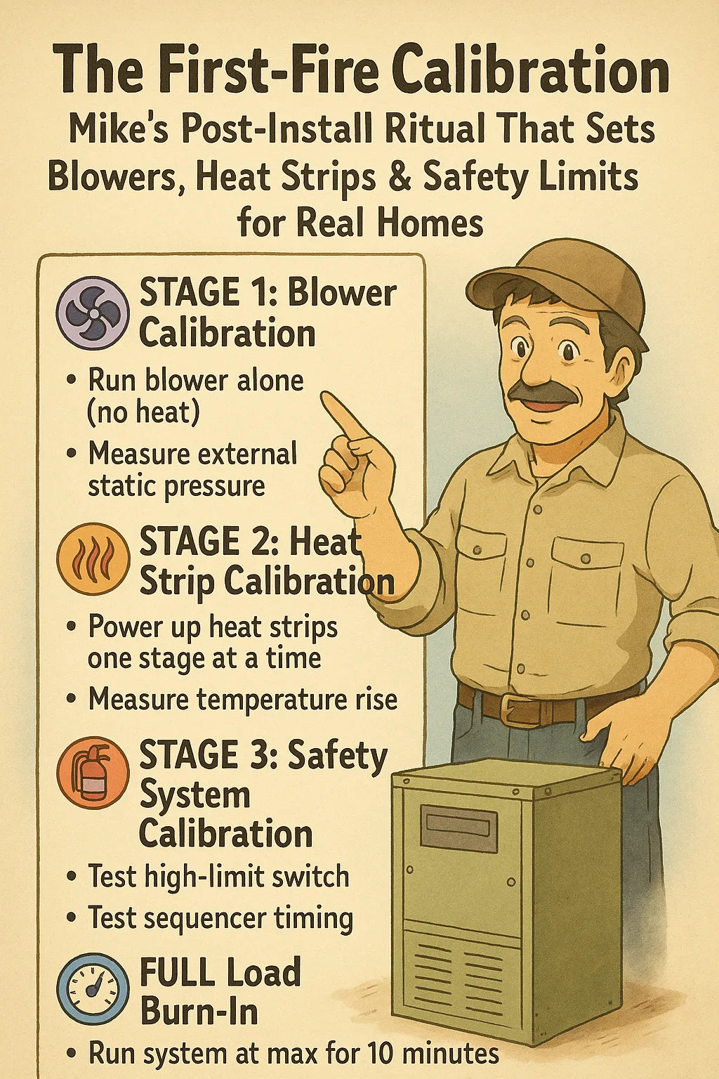 The First-Fire Calibration Mike’s Post-Install Ritual That Sets Blowers, Heat Strips & Safety Limits for Real Homes