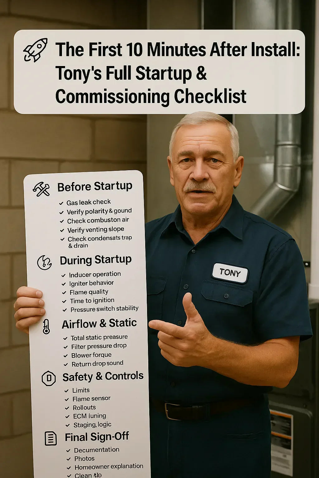 The First 10 Minutes After Install Tony’s Full Startup & Commissioning Checklist