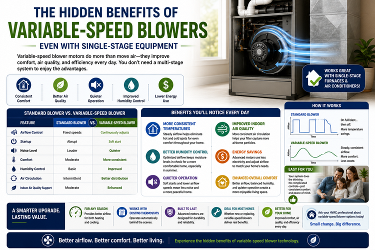 The Hidden Benefits of Variable-Speed Blowers Even with Single-Stage Equipment