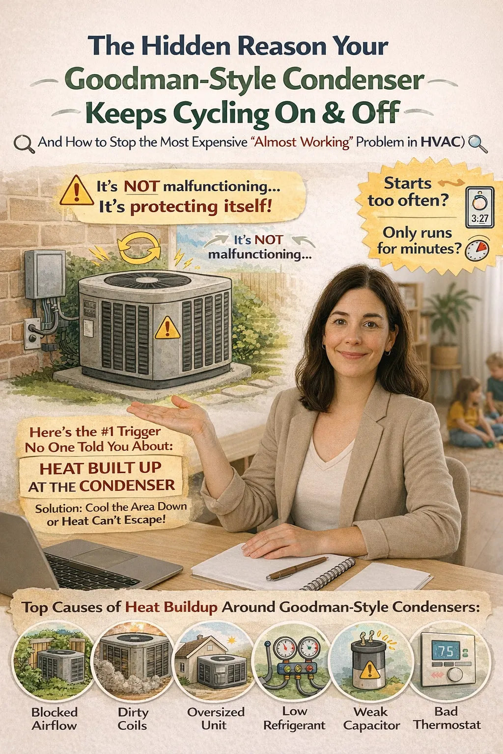 The Hidden Reason Your Goodman-Style Condenser Keeps Cycling On & Off