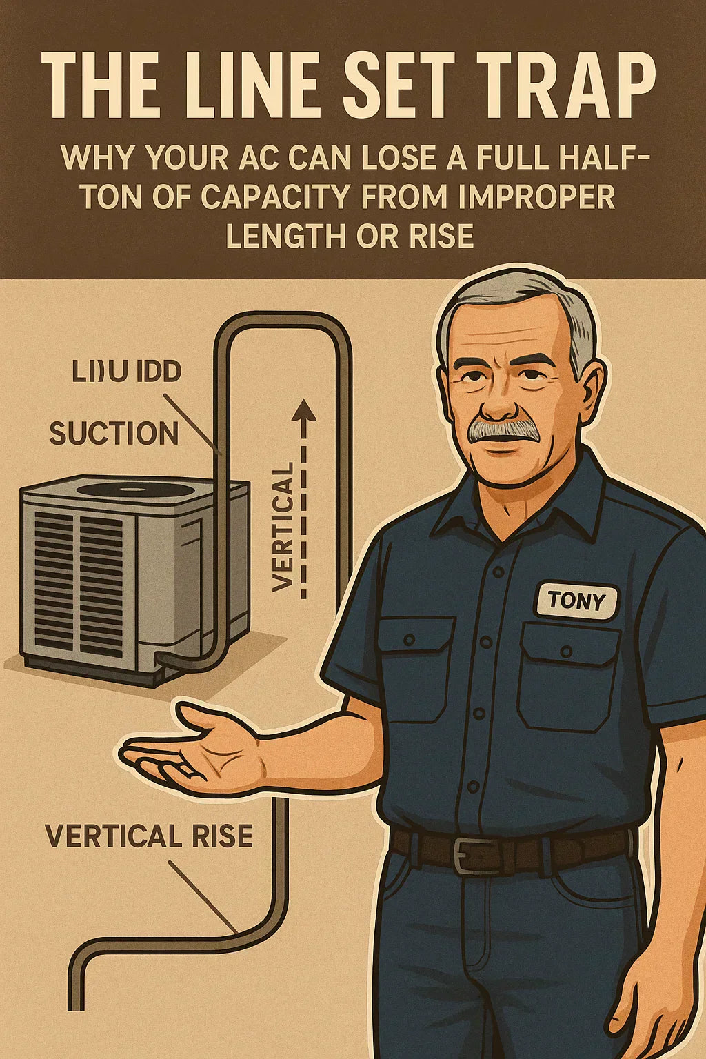 The Line Set Trap — Why Your AC Can Lose a Full Half-Ton of Capacity from Improper Length or Rise