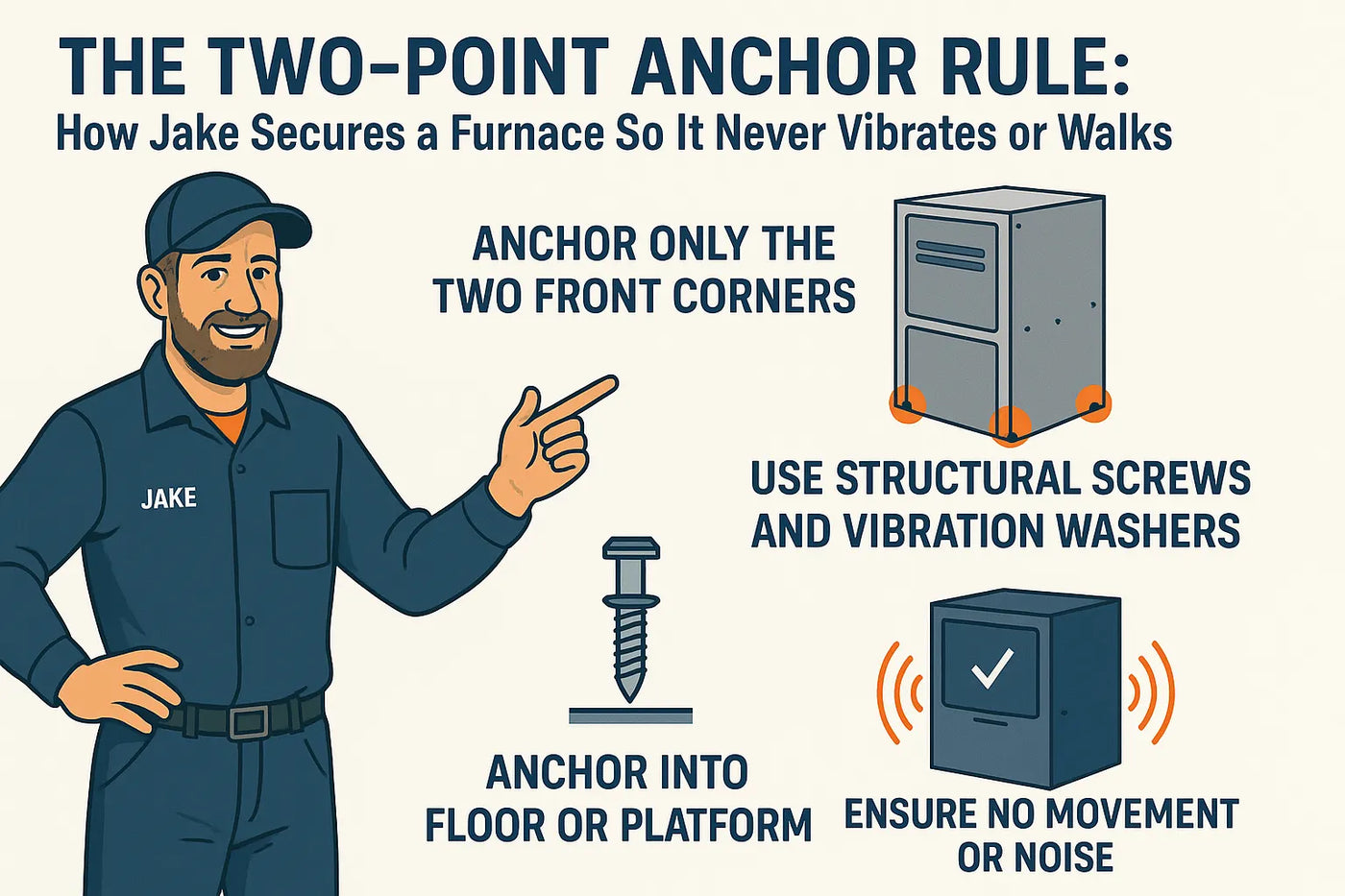 The Two-Point Anchor Rule: How Jake Secures a Furnace So It Never Vibrates or Walks