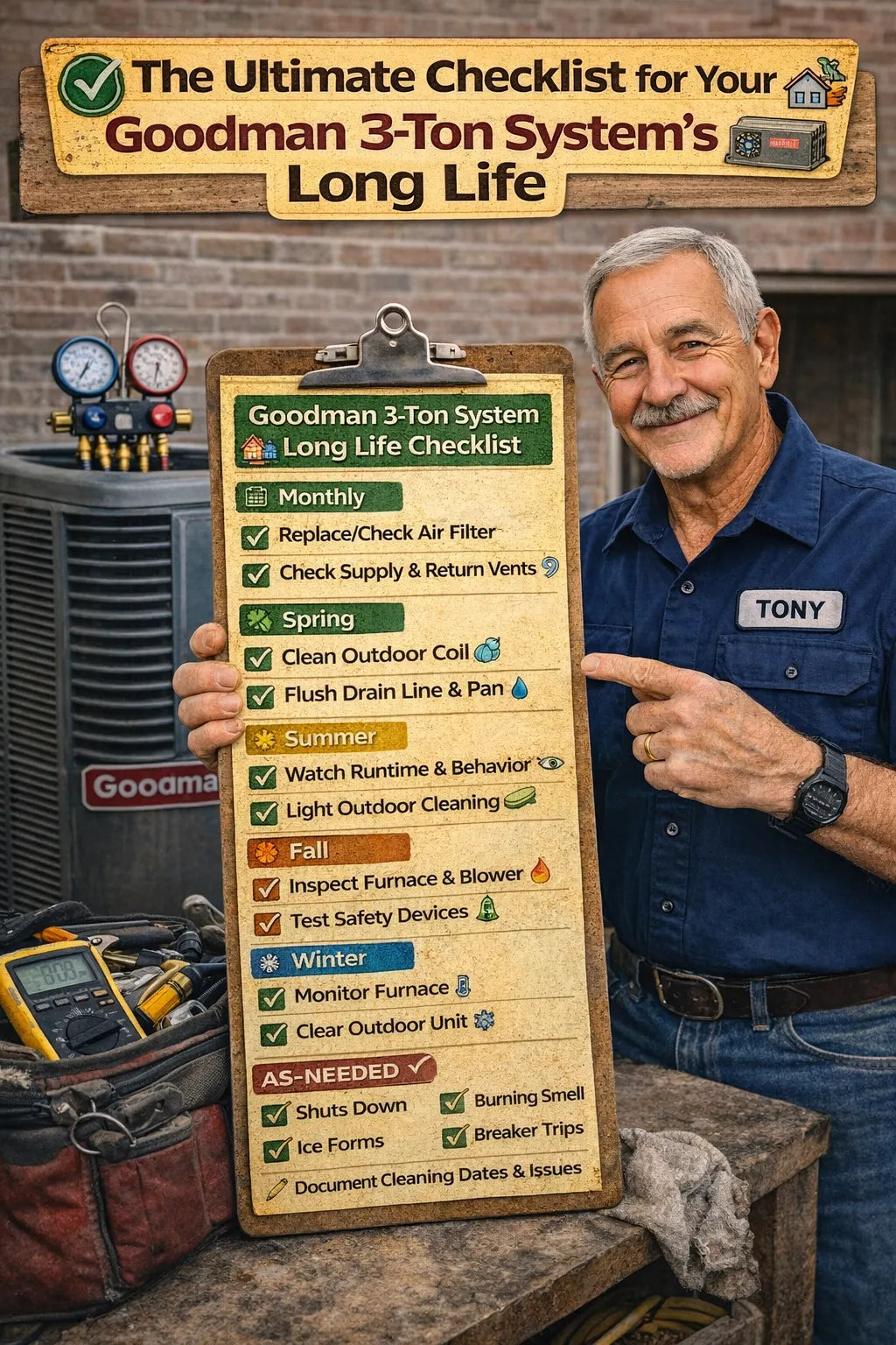 The Ultimate Checklist for Your Goodman 3-Ton System’s Long Life