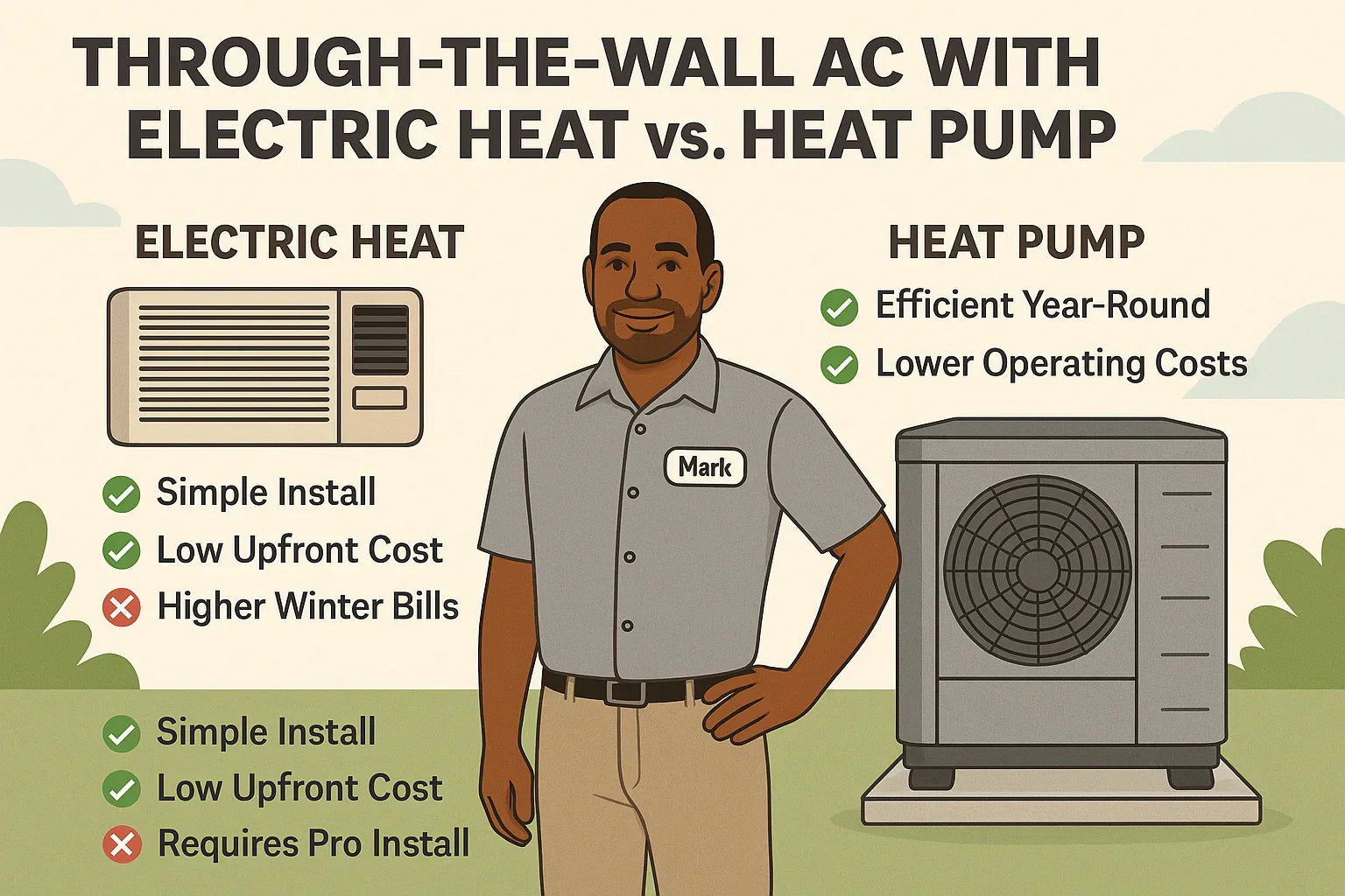 Through-the-Wall AC with Electric Heat vs. Heat Pump Which Is Right for Your Climate