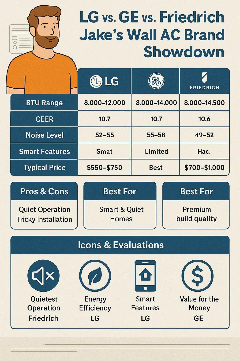 Top Through-the-Wall Air Conditioner Brands Compared LG vs. GE vs. Friedrich
