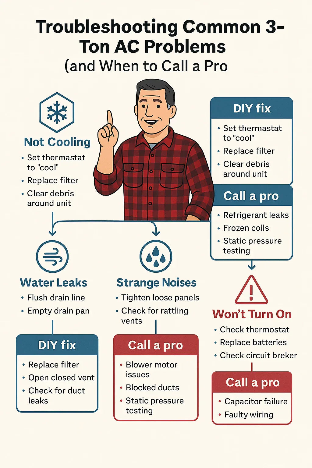 Troubleshooting Common 3-Ton AC Problems (and When to Call a Pro)