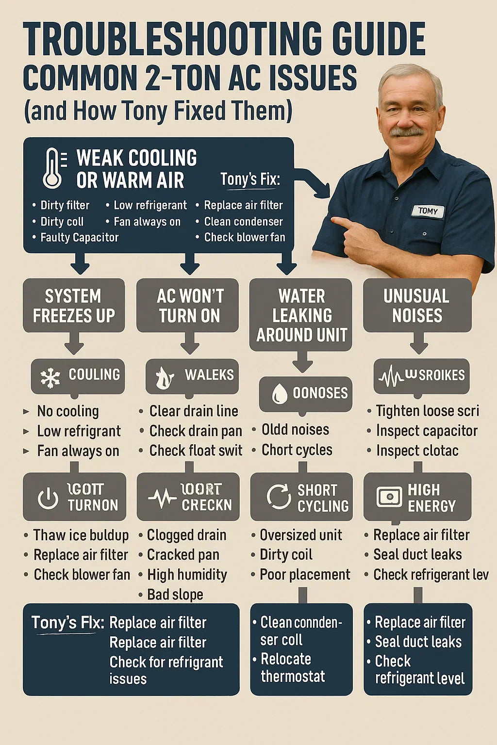 Troubleshooting Guide: Common 2-Ton AC Issues (and How Tony Fixed Them)