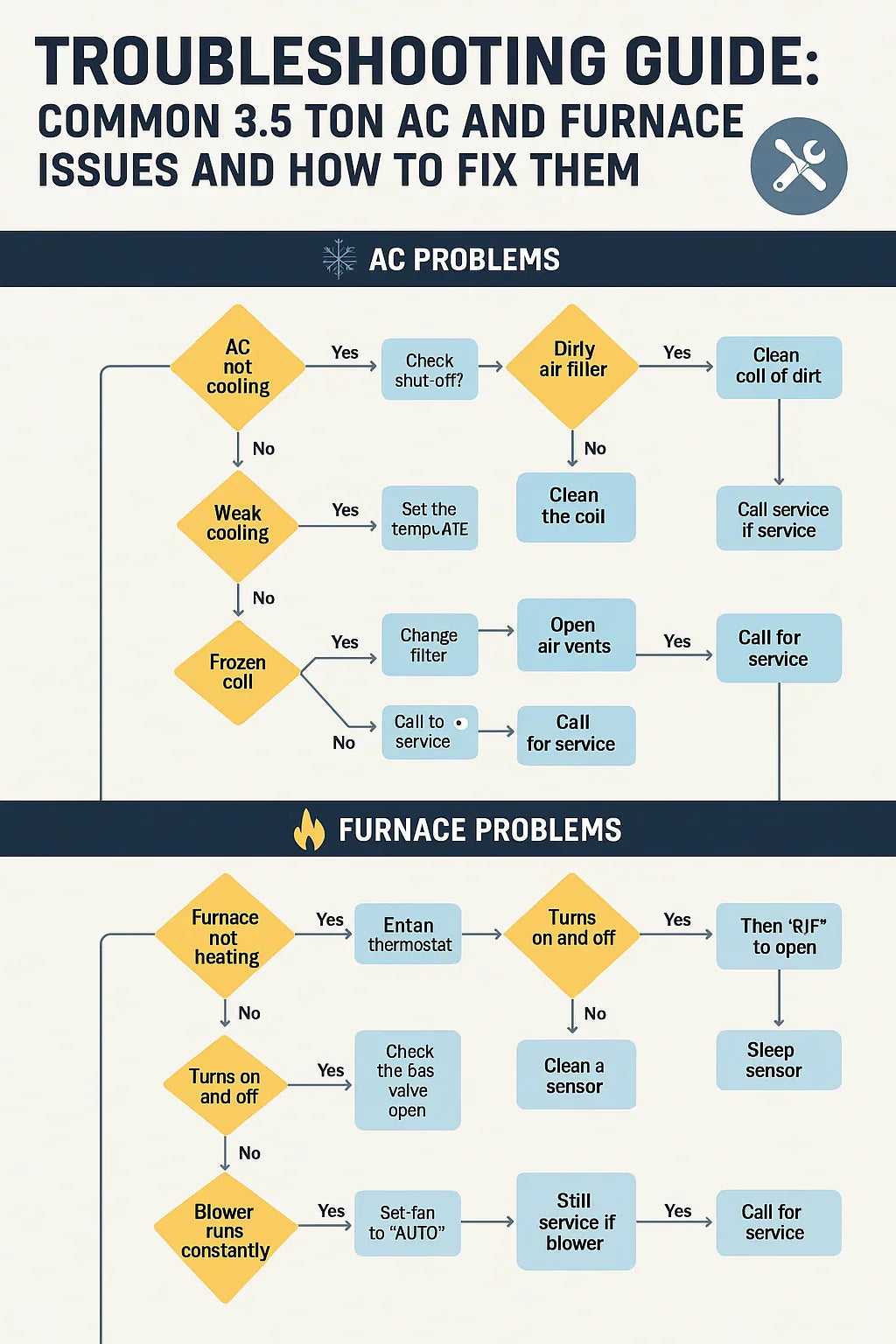 Troubleshooting Guide Common 3.5 Ton AC and Furnace Issues and How to Fix Them