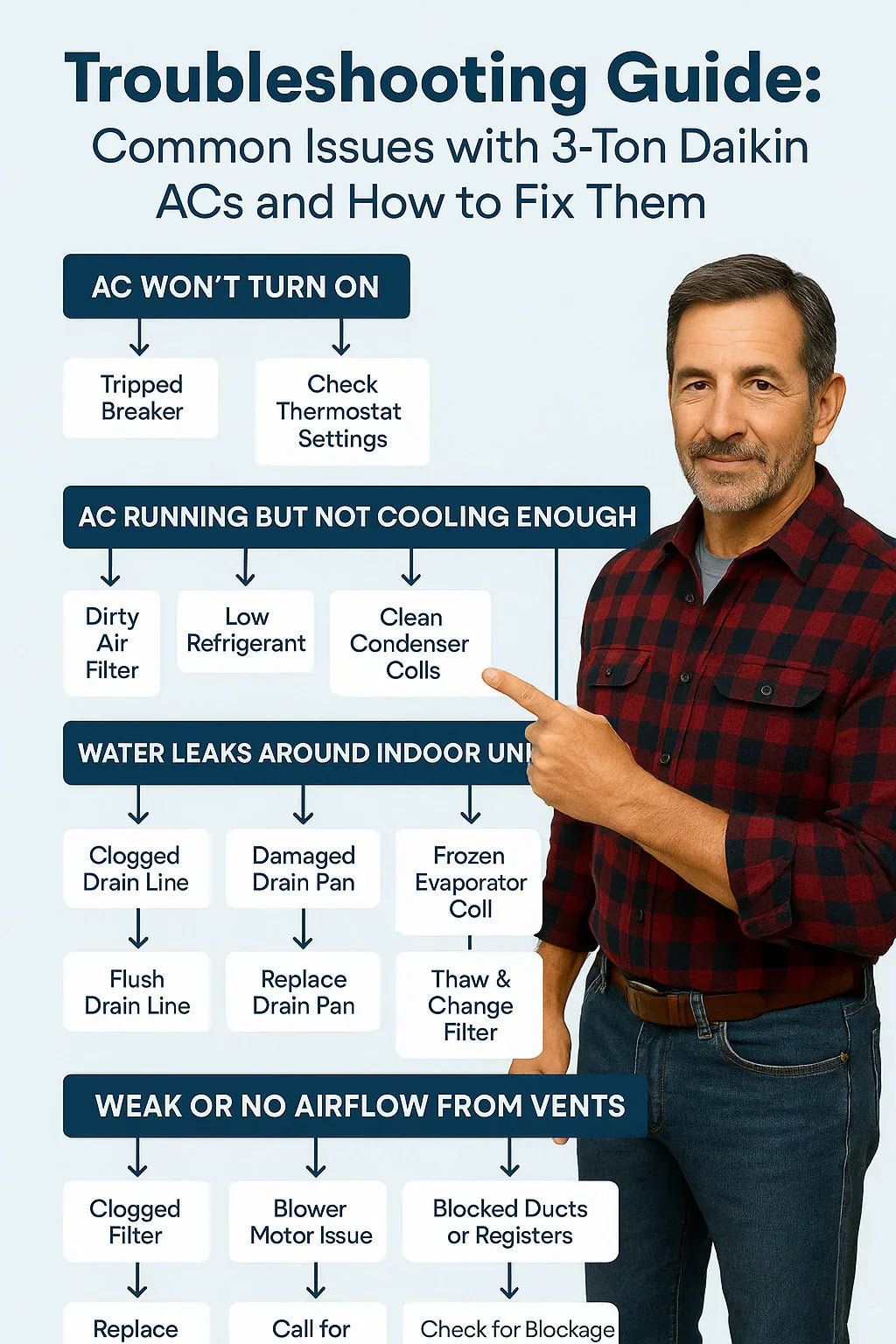 Troubleshooting Guide Common Issues with 3-Ton Daikin ACs and How to Fix Them