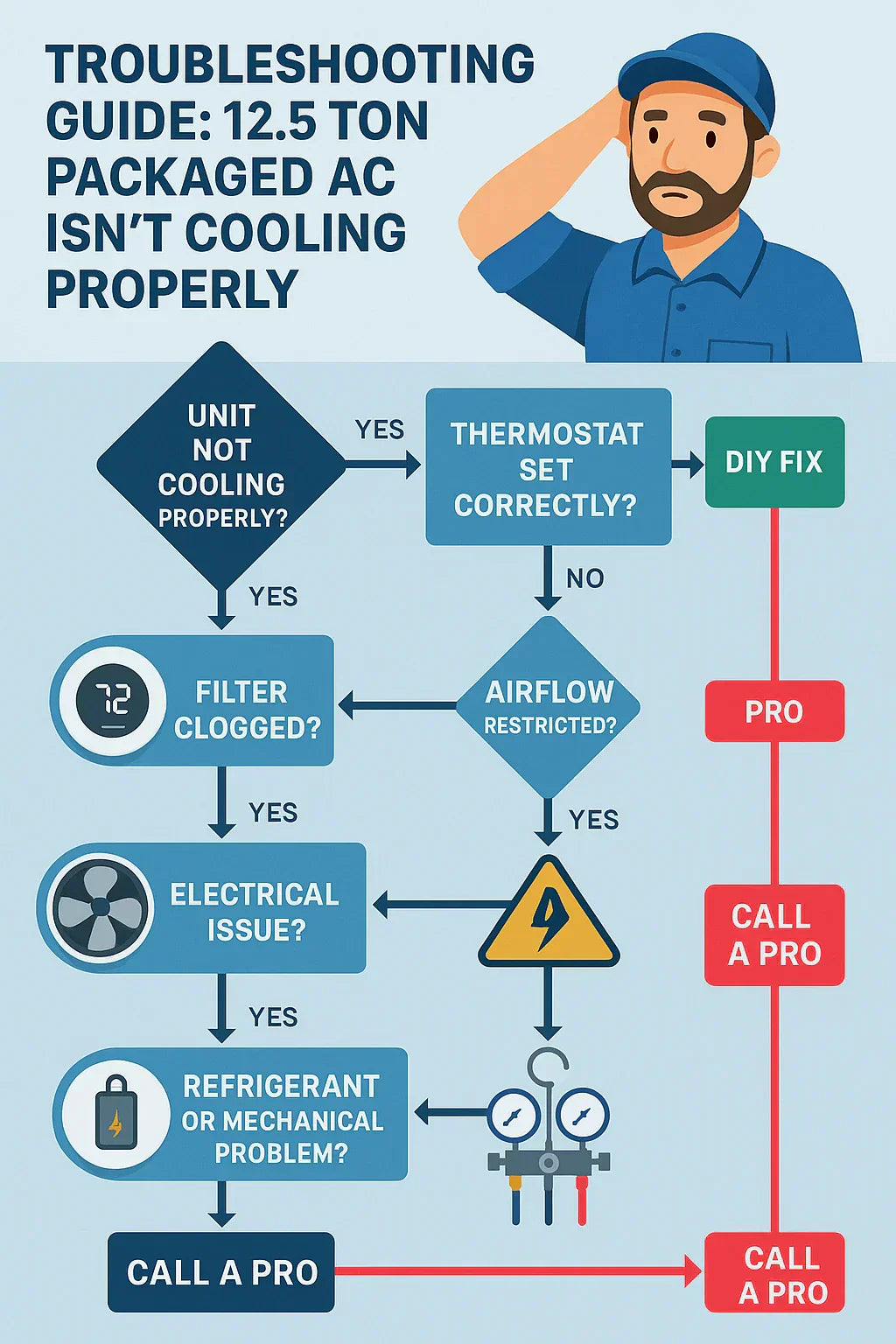 Troubleshooting Guide: What to Do If Your 12.5 Ton Packaged AC Isn’t Cooling Properly