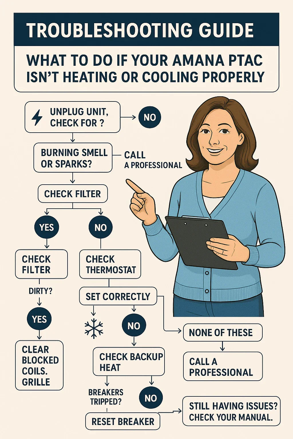 Troubleshooting Guide What to Do If Your Amana PTAC Isn’t Heating or Cooling Properly