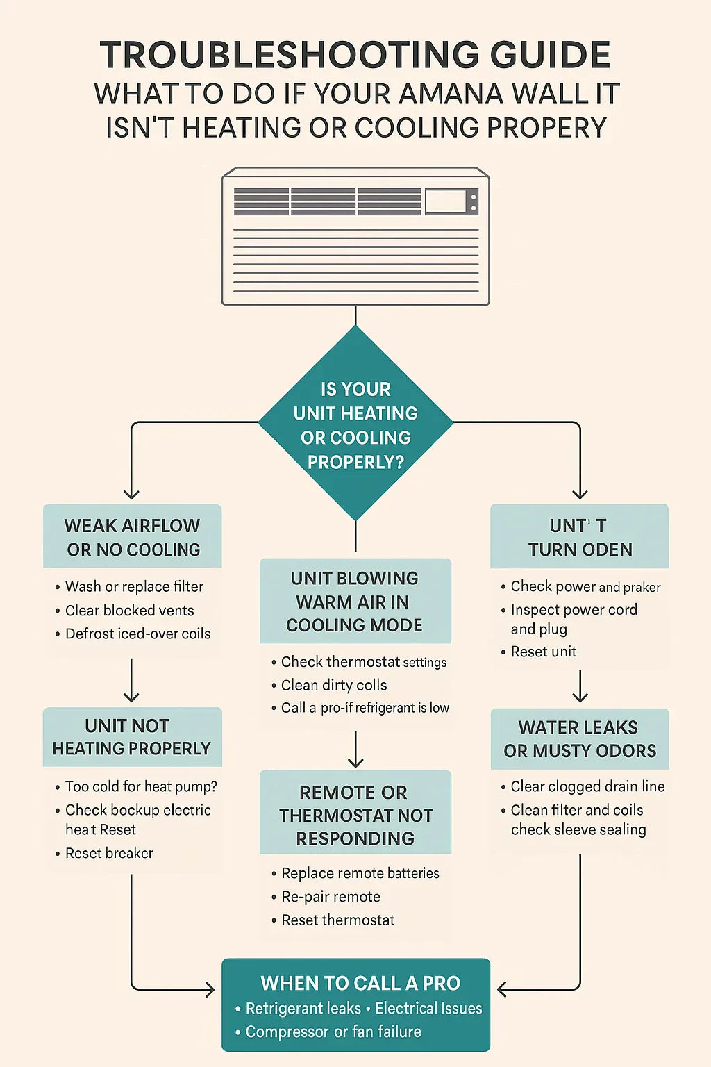 Troubleshooting Guide What to Do If Your Amana Wall Unit Isn’t Heating or Cooling Properly