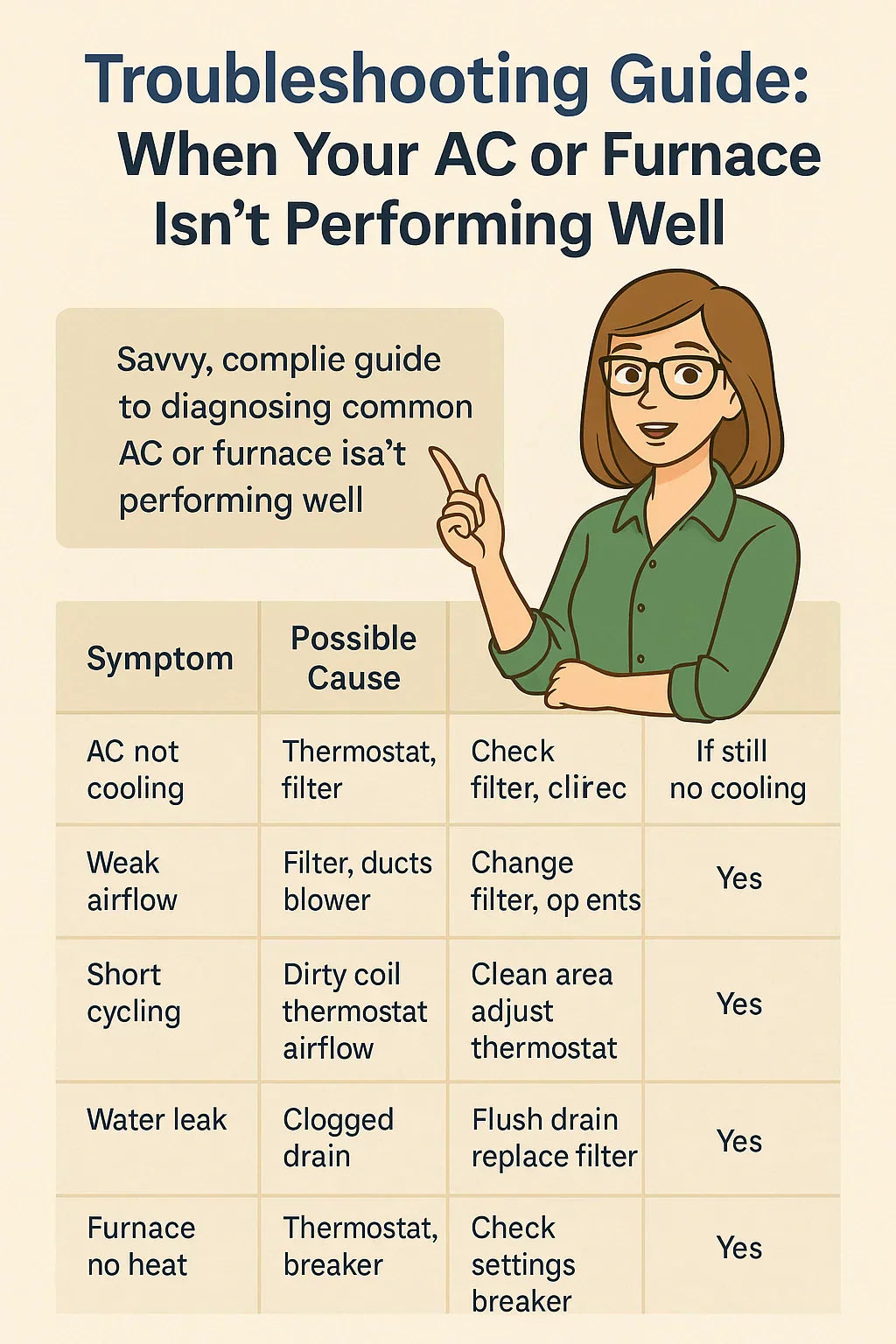 Troubleshooting Guide When Your AC or Furnace Isn’t Performing Well
