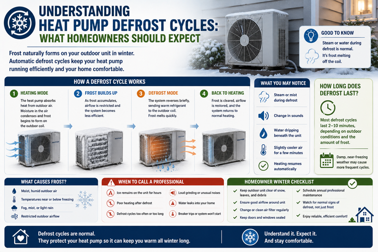 Understanding Heat Pump Defrost Cycles: What Homeowners Should Expect