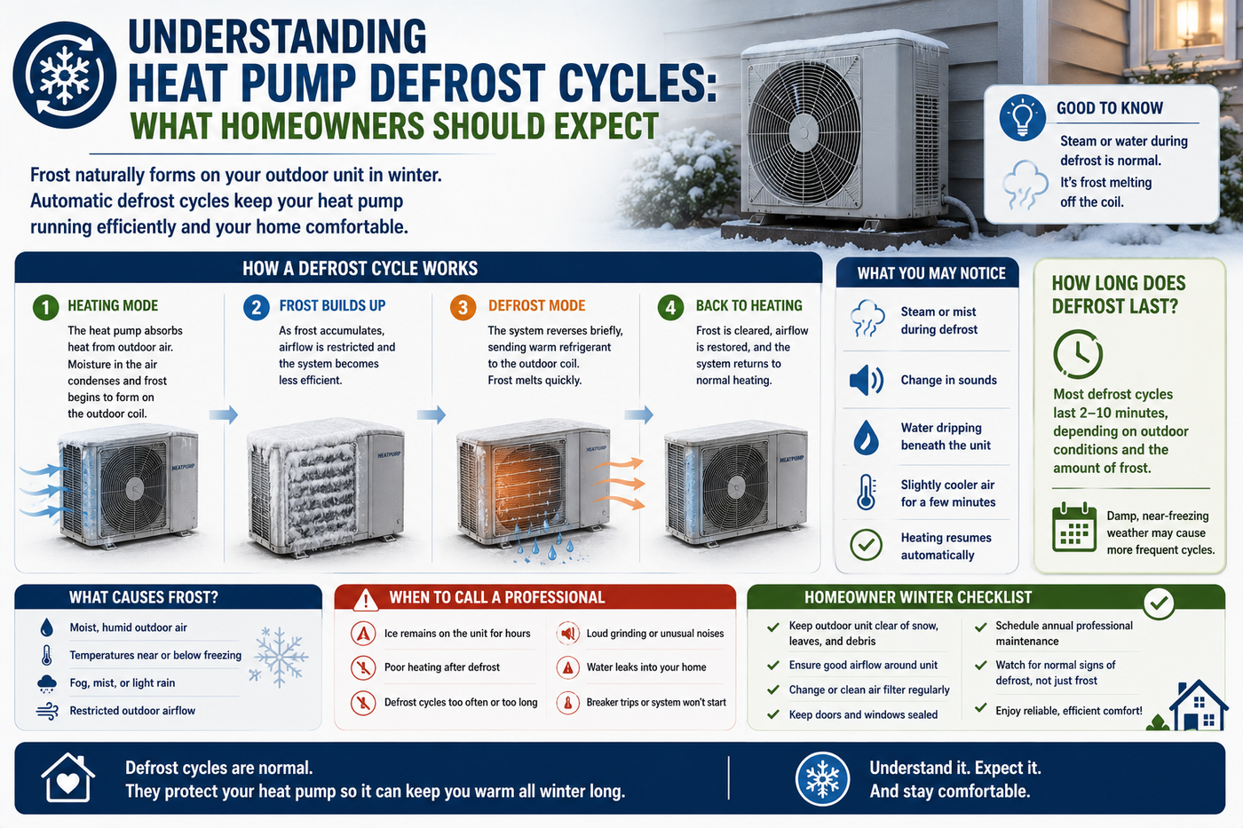 Understanding Heat Pump Defrost Cycles: What Homeowners Should Expect
