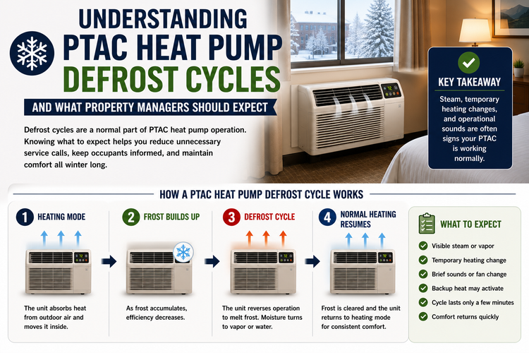 Understanding PTAC Heat Pump Defrost Cycles and What Property Managers Should Expect