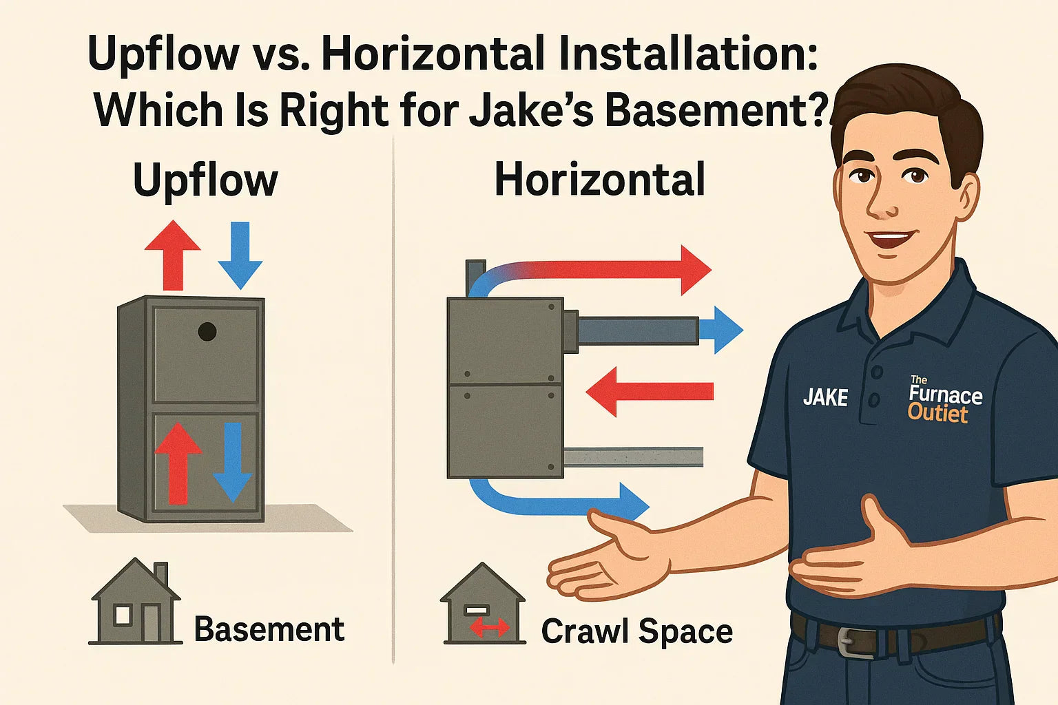 Upflow vs. Horizontal Installation Which Is Right for Jake’s Basement