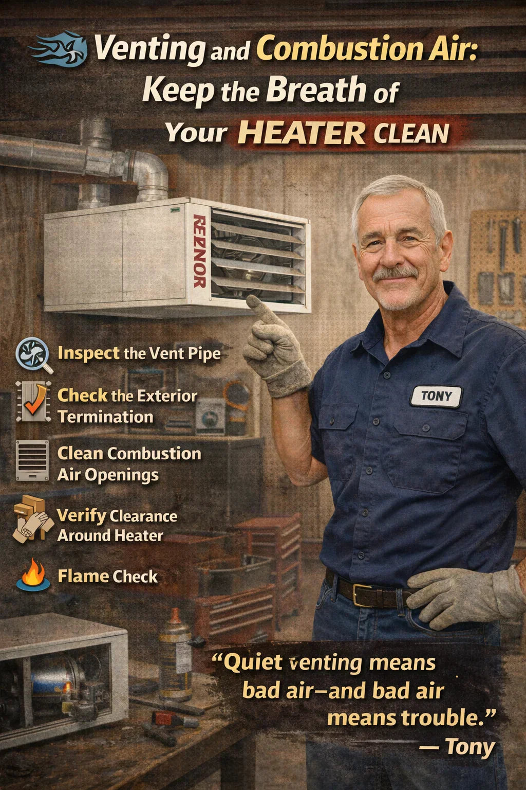 Venting and Combustion Air: Keep the Breath of Your Heater Clean