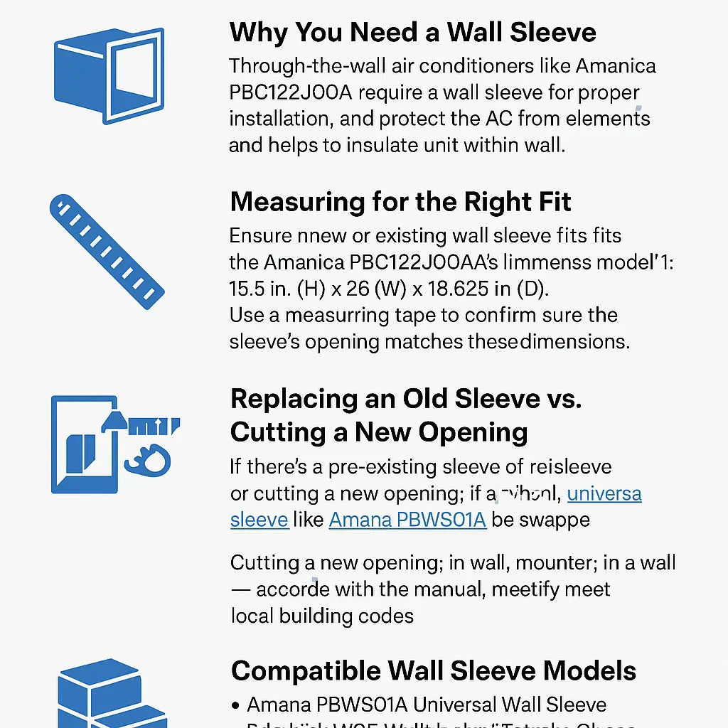 Wall Sleeve Compatibility: What You Need to Know Before Buying the Amana PBC122J00AA
