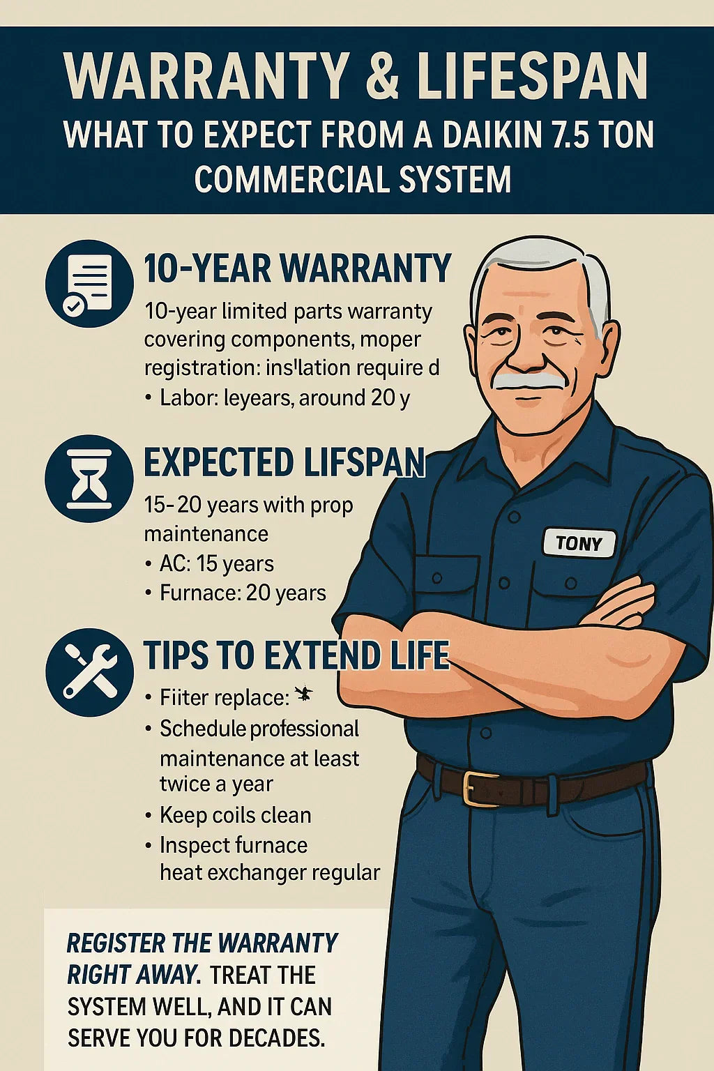 Warranty & Lifespan What to Expect from a Daikin 7.5 Ton Commercial System