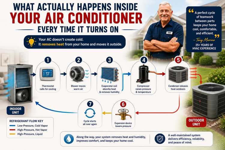 What Actually Happens Inside Your Air Conditioner Every Time It Turns On