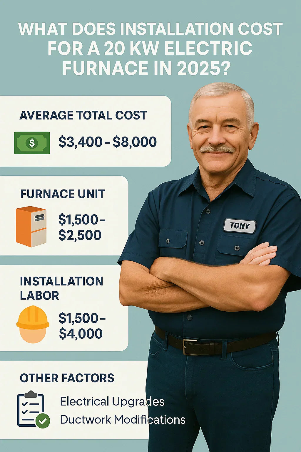 What Does Installation Cost for a 20 kW Electric Furnace in 2025?