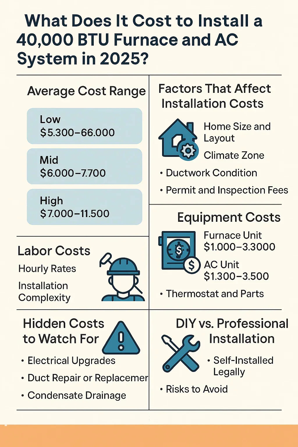What Does It Cost to Install a 40,000 BTU Furnace and AC System in 2025 Real-World Estimates & Budgeting Tips