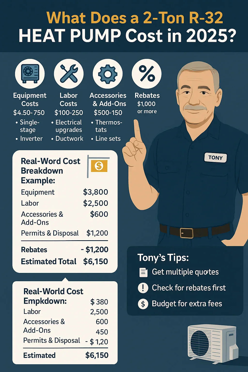 What Does a 2‑Ton R‑32 Heat Pump Cost in 2025 Budgeting for Equipment, Labor & Accessories