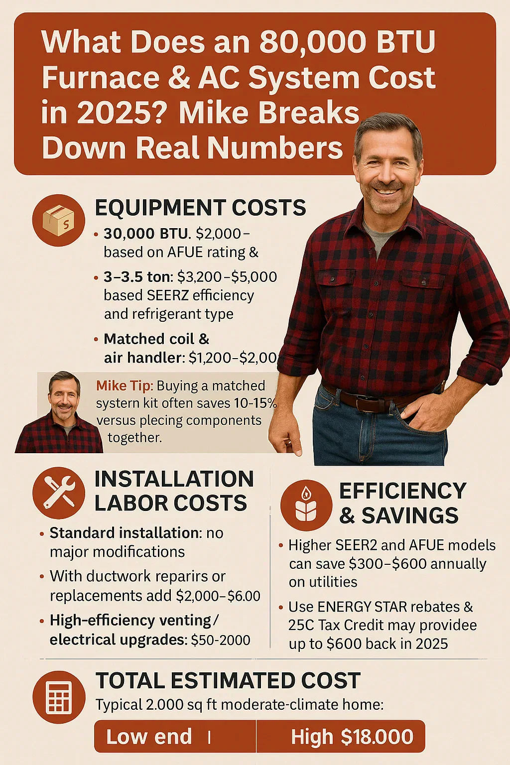 What Does an 80,000 BTU Furnace & AC System Cost in 2025? Mike Breaks Down Real Numbers