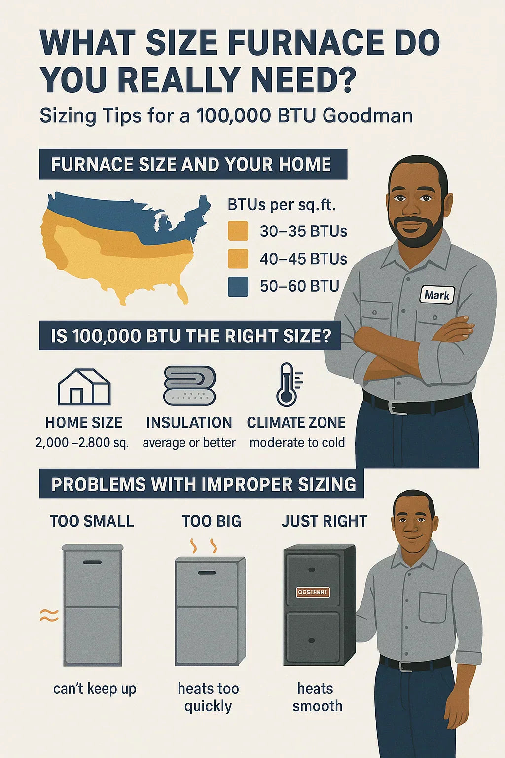 What Size Furnace Do You Really Need? Sizing Tips for a 100,000 BTU Goodman