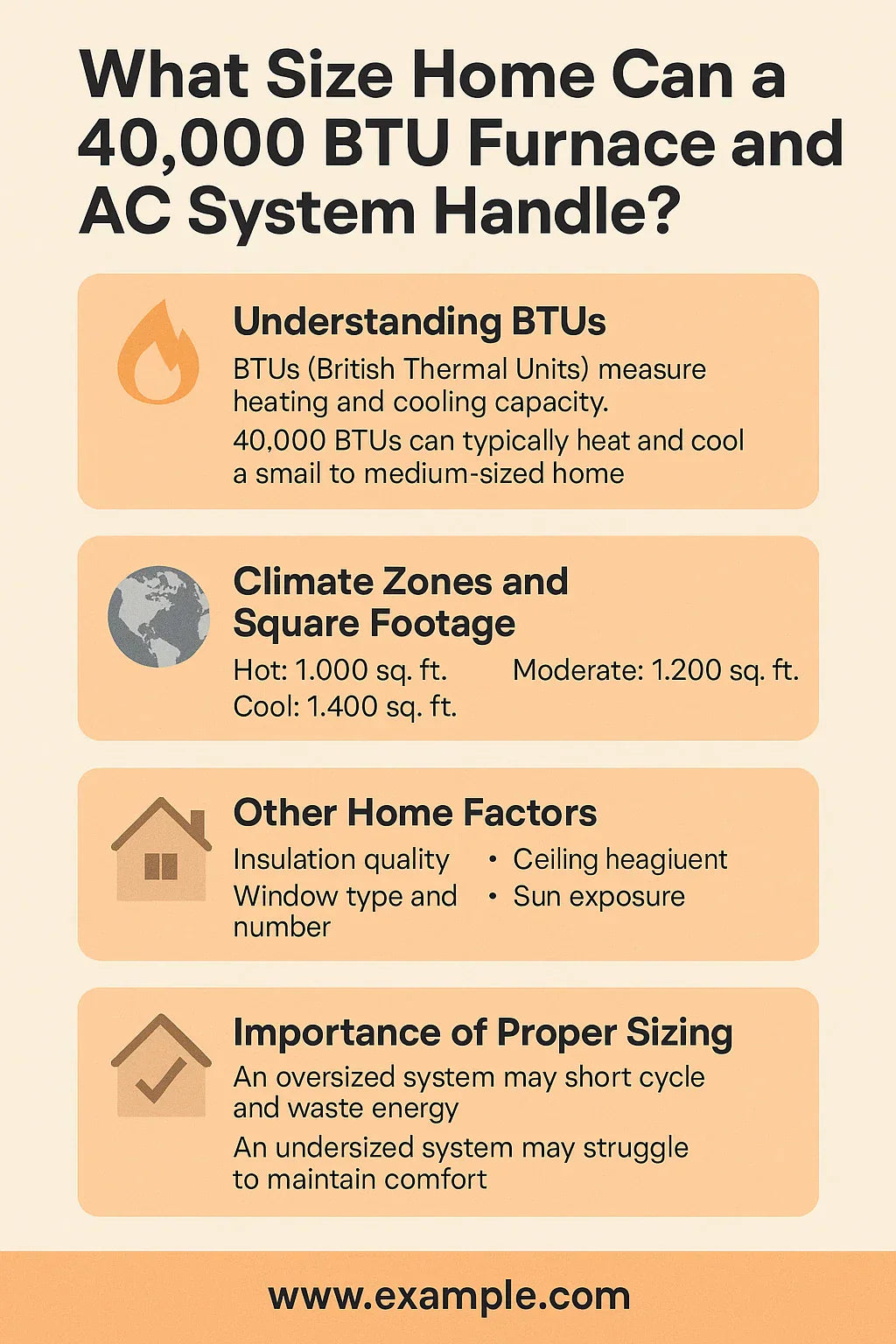 What Size Home Can a 40,000 BTU Furnace and AC System Comfortably Heat and Cool