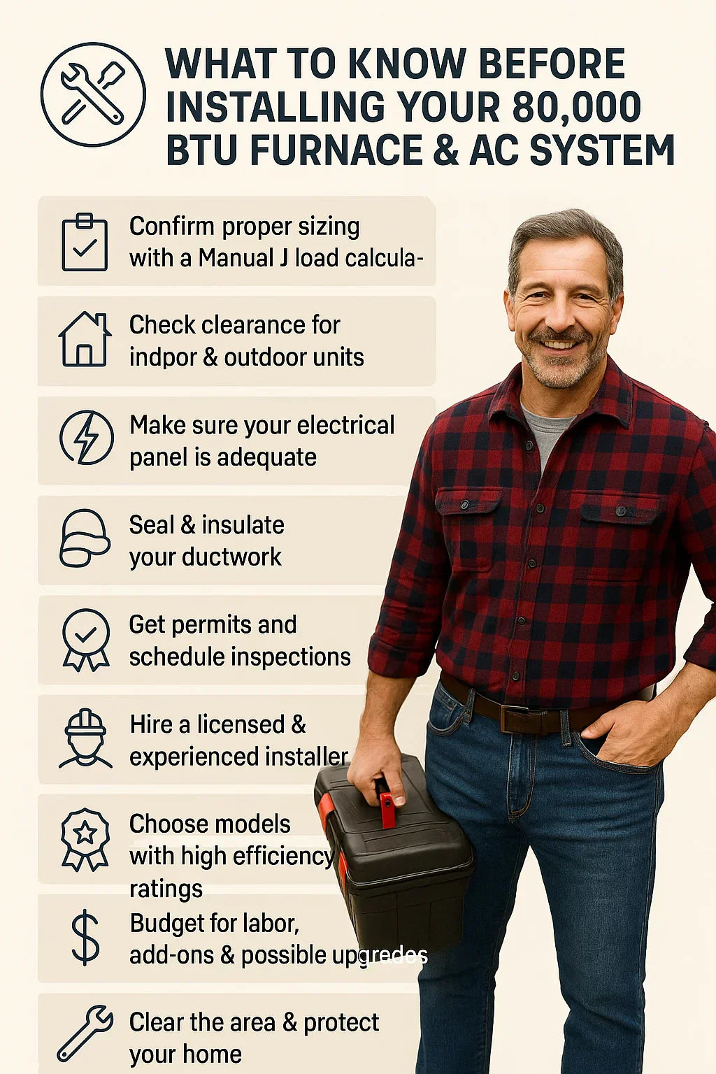 What to Know Before Installing Your 80,000 BTU Furnace & AC System