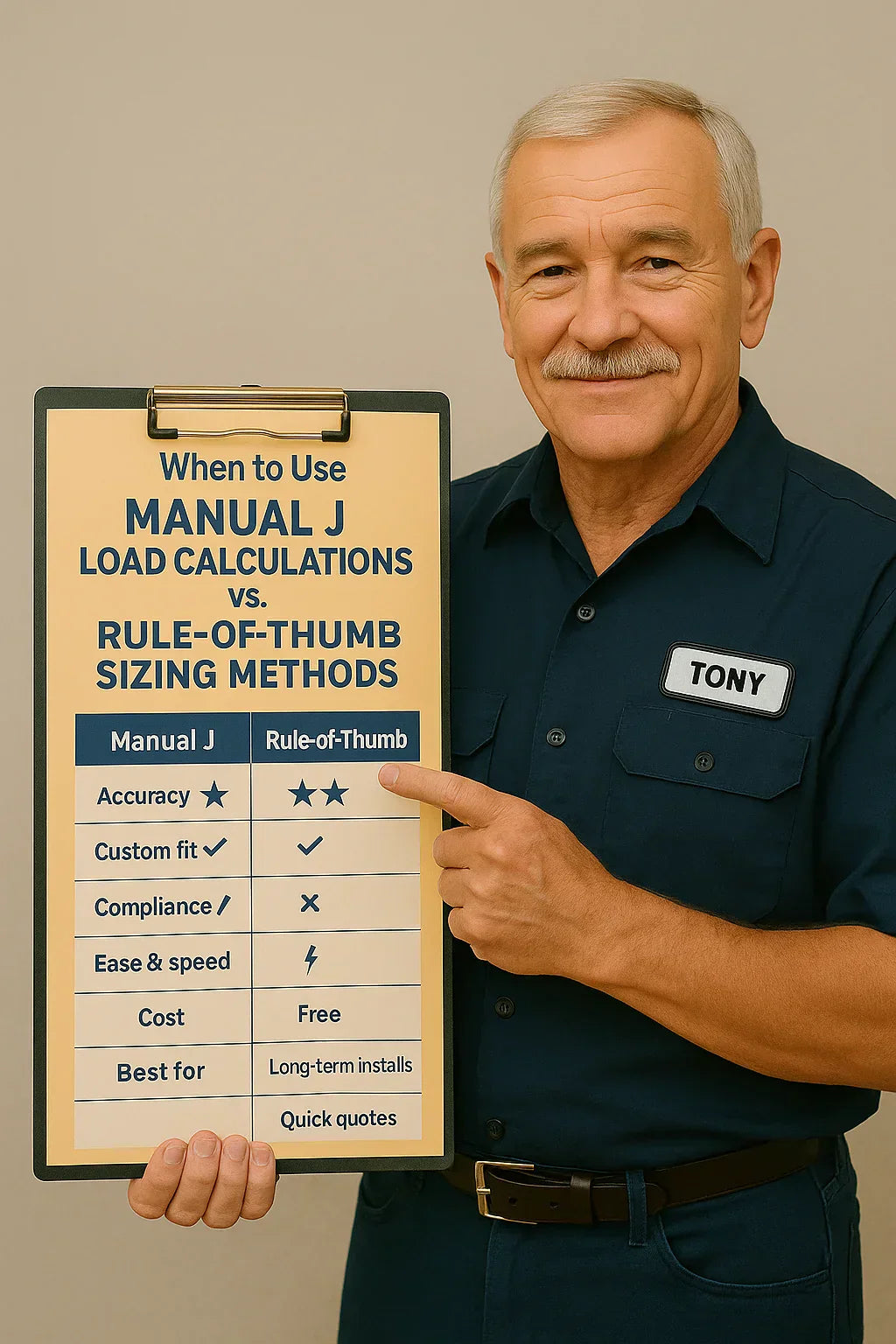 When to Use Manual J Load Calculations vs. Rule-of-Thumb Sizing Methods