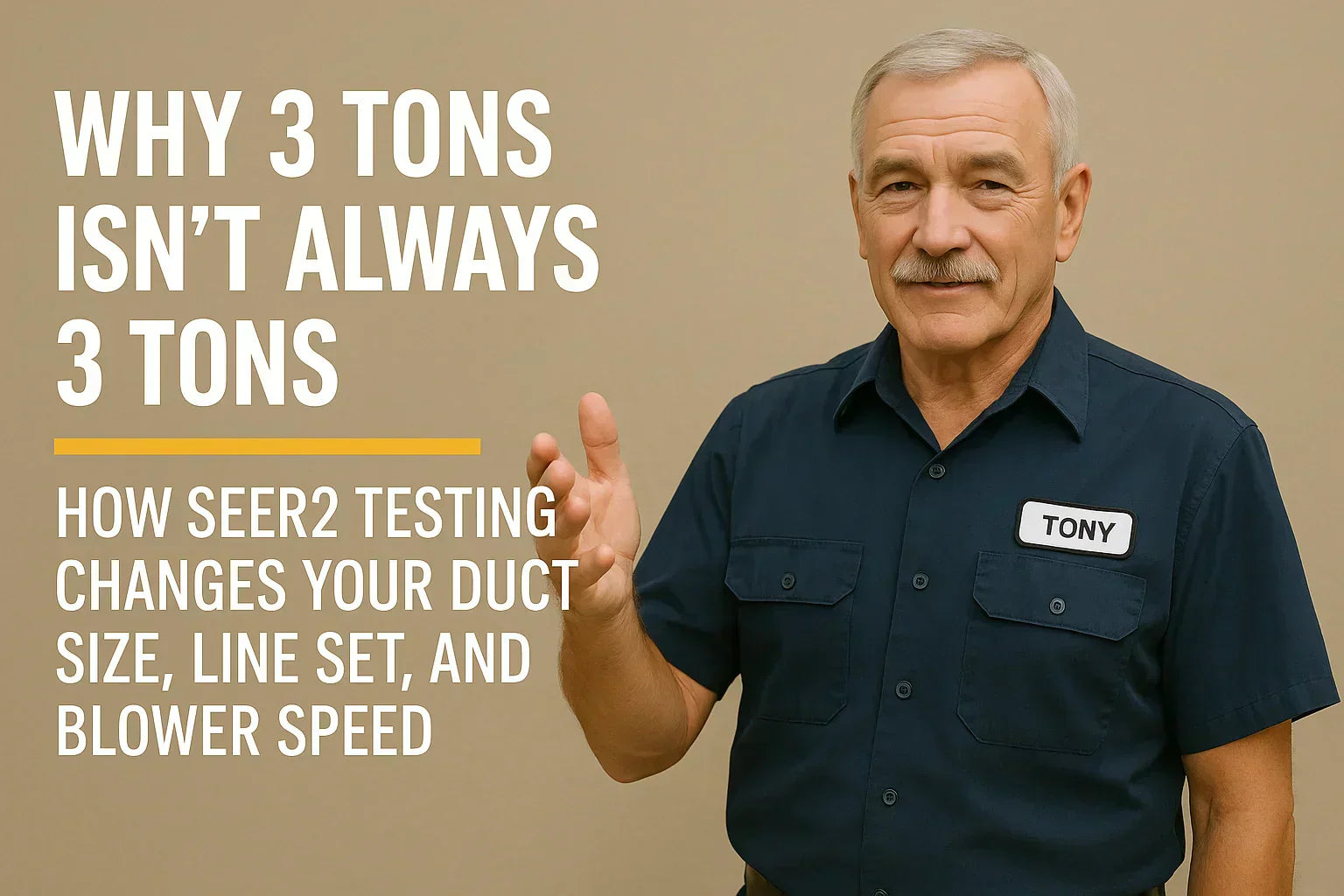 Why 3 Tons Isn’t Always 3 Tons — How SEER2 Testing Changes Your Duct Size, Line Set, and Blower Speed