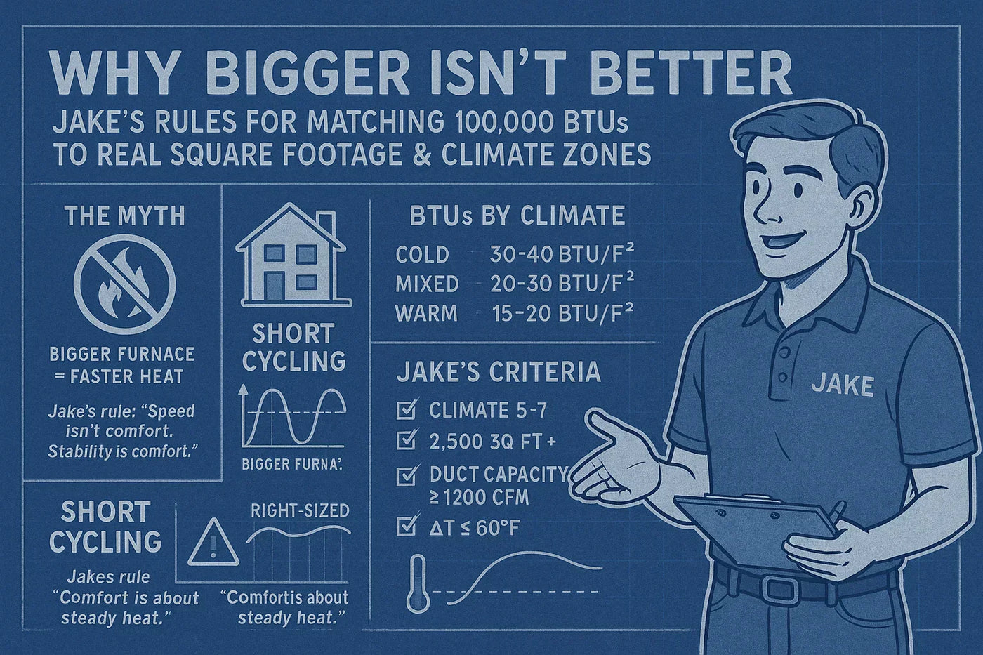 Why Bigger Isn’t Better: Jake’s Rules for Matching 100,000 BTUs to Real Square Footage & Climate Zones