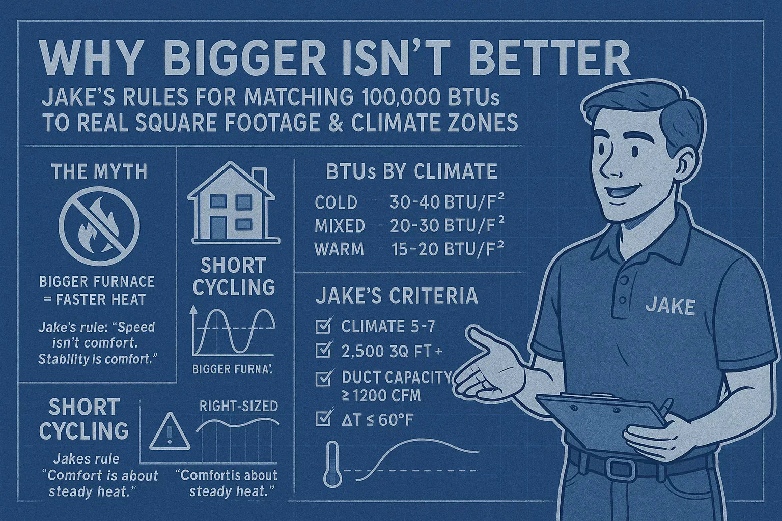 Why Bigger Isn’t Better: Jake’s Rules for Matching 100,000 BTUs to Real Square Footage & Climate Zones