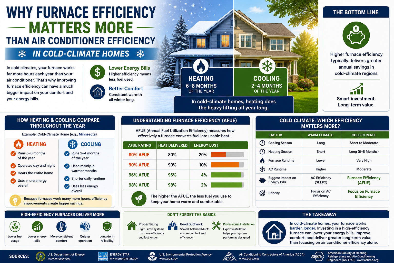 Why Furnace Efficiency Matters More Than Air Conditioner Efficiency in Cold-Climate Homes