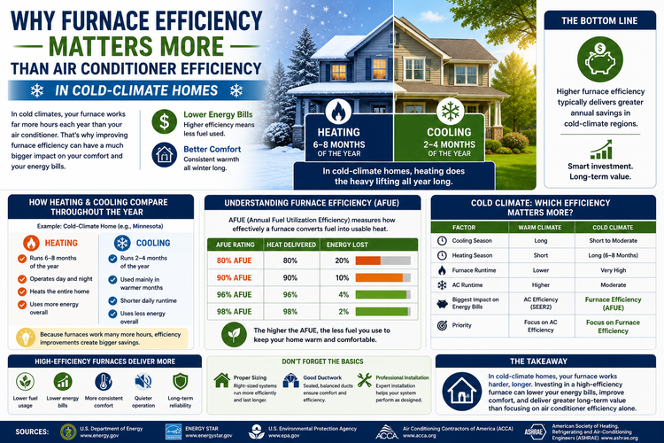 Why Furnace Efficiency Matters More Than Air Conditioner Efficiency in Cold-Climate Homes