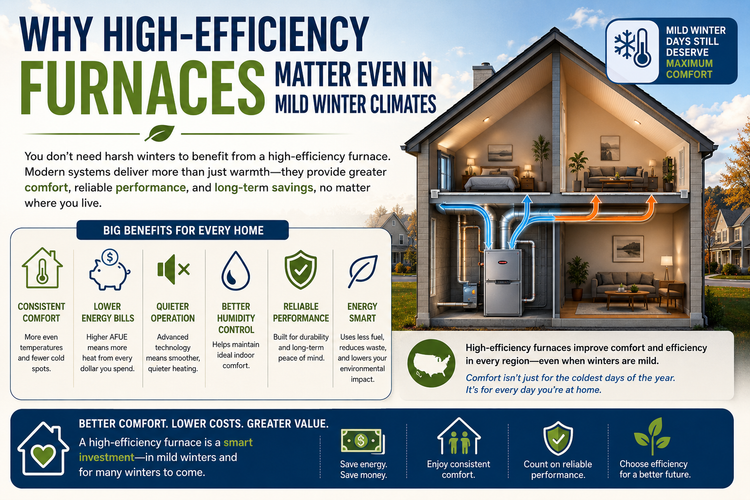 Why High-Efficiency Furnaces Matter Even in Mild Winter Climates