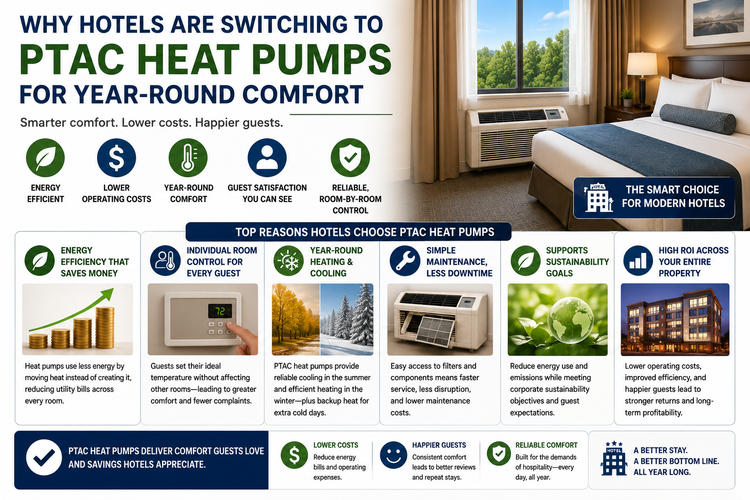 Why Hotels Are Switching to PTAC Heat Pumps for Year-Round Comfort