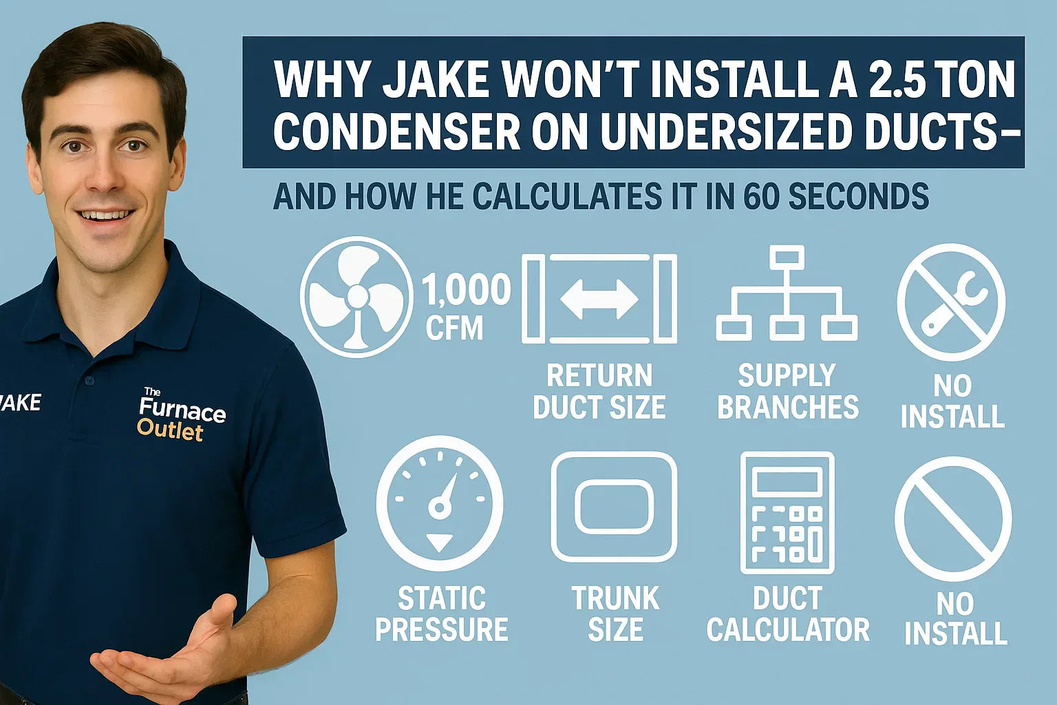 Why Jake Won’t Install a 2.5 Ton Condenser on Undersized Ducts—and How He Calculates It in 60 Seconds