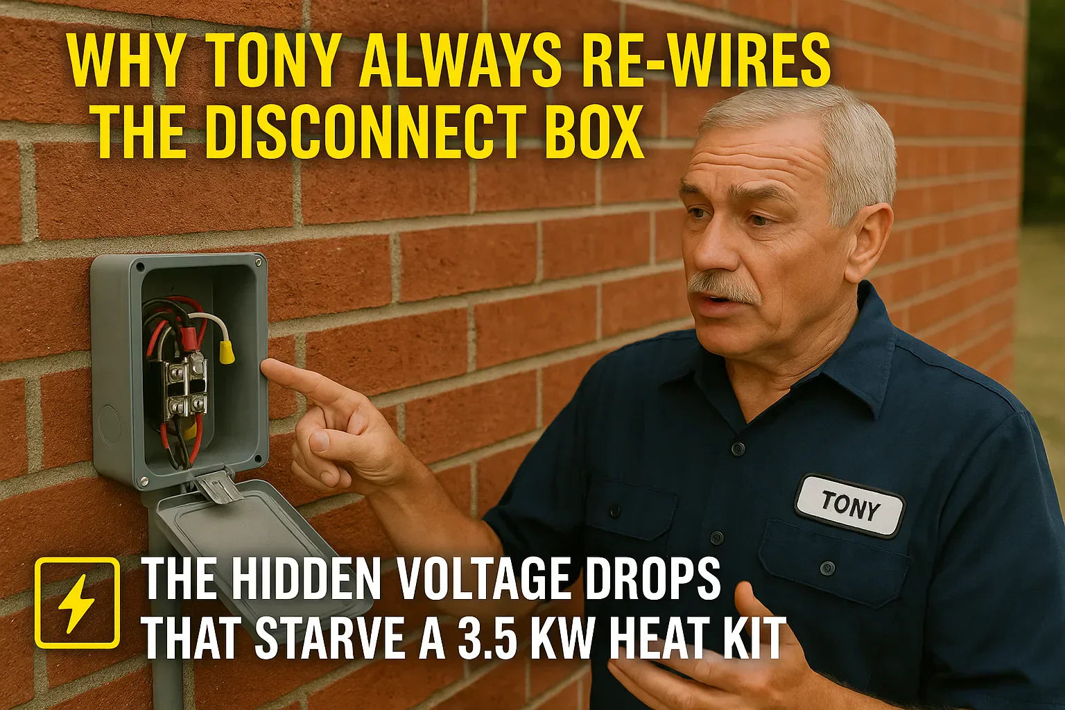 Why Tony Always Re-Wires the Disconnect Box — The Hidden Voltage Drops That Starve a 3.5 kW Heat Kit